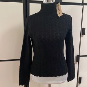 Beautiful black wool high neck sweater NWT